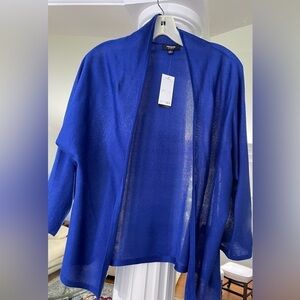 Premise Studio women’s Royal blue open 3/4 sleeve tight knit Cardigan large